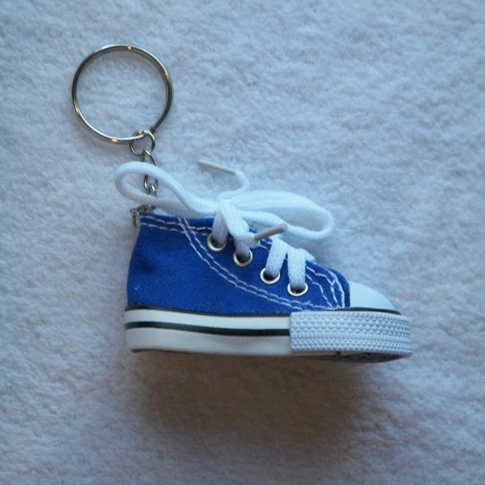Blue Sneaker Keyring Keychain Mini Hi Top